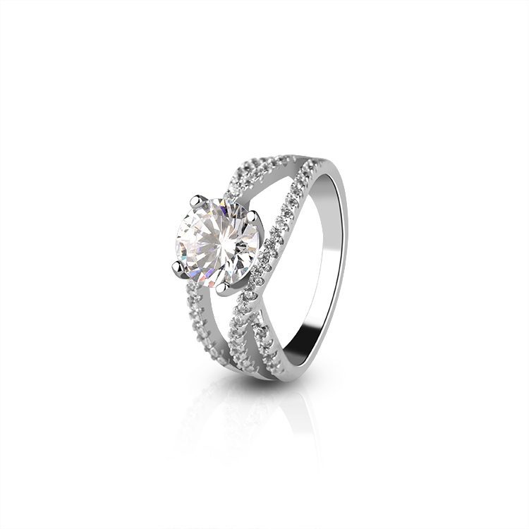 Popular Women Jewelry White Zircon Silver Rings Women 925 Sterling Jewelry