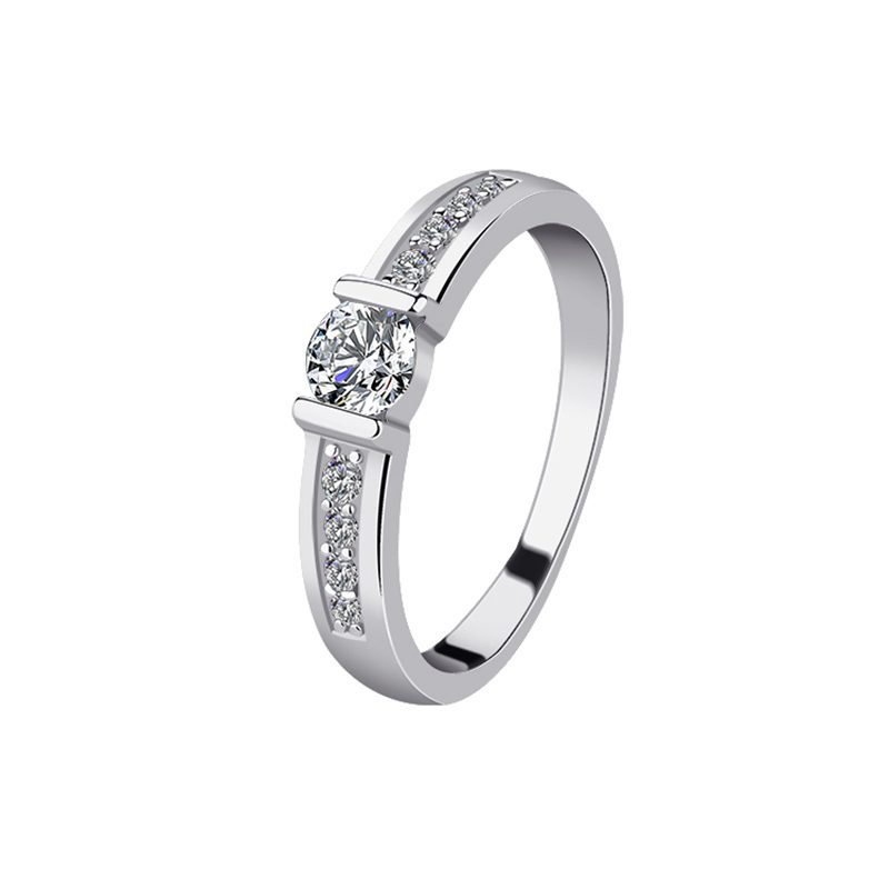Wholesale 925 Sterling Silver Band Rings 5A Cubic Zirconia Rings for Woman