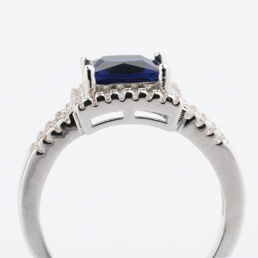 Blue Sapphire Jewelry Silver Mens One Stone Ring Designs