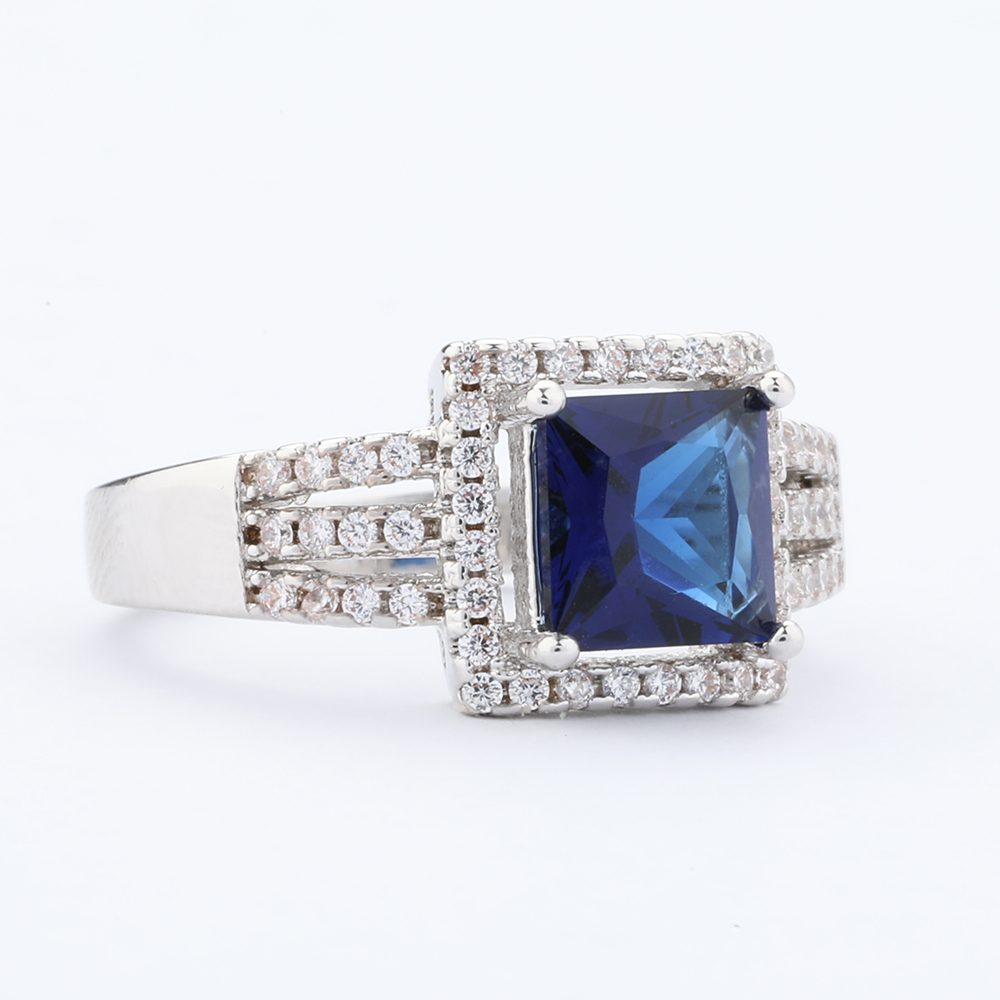 Blue Sapphire Jewelry Silver Mens One Stone Ring Designs