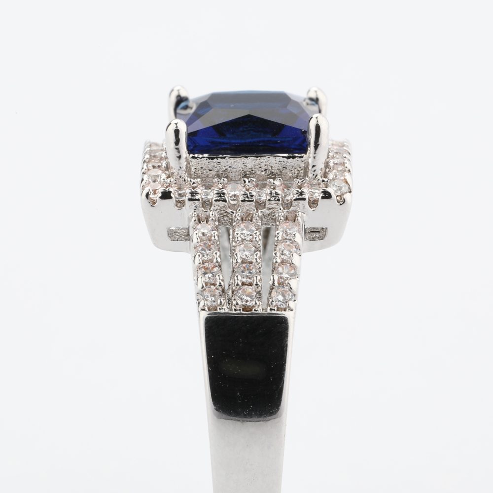 Blue Sapphire Jewelry Silver Mens One Stone Ring Designs