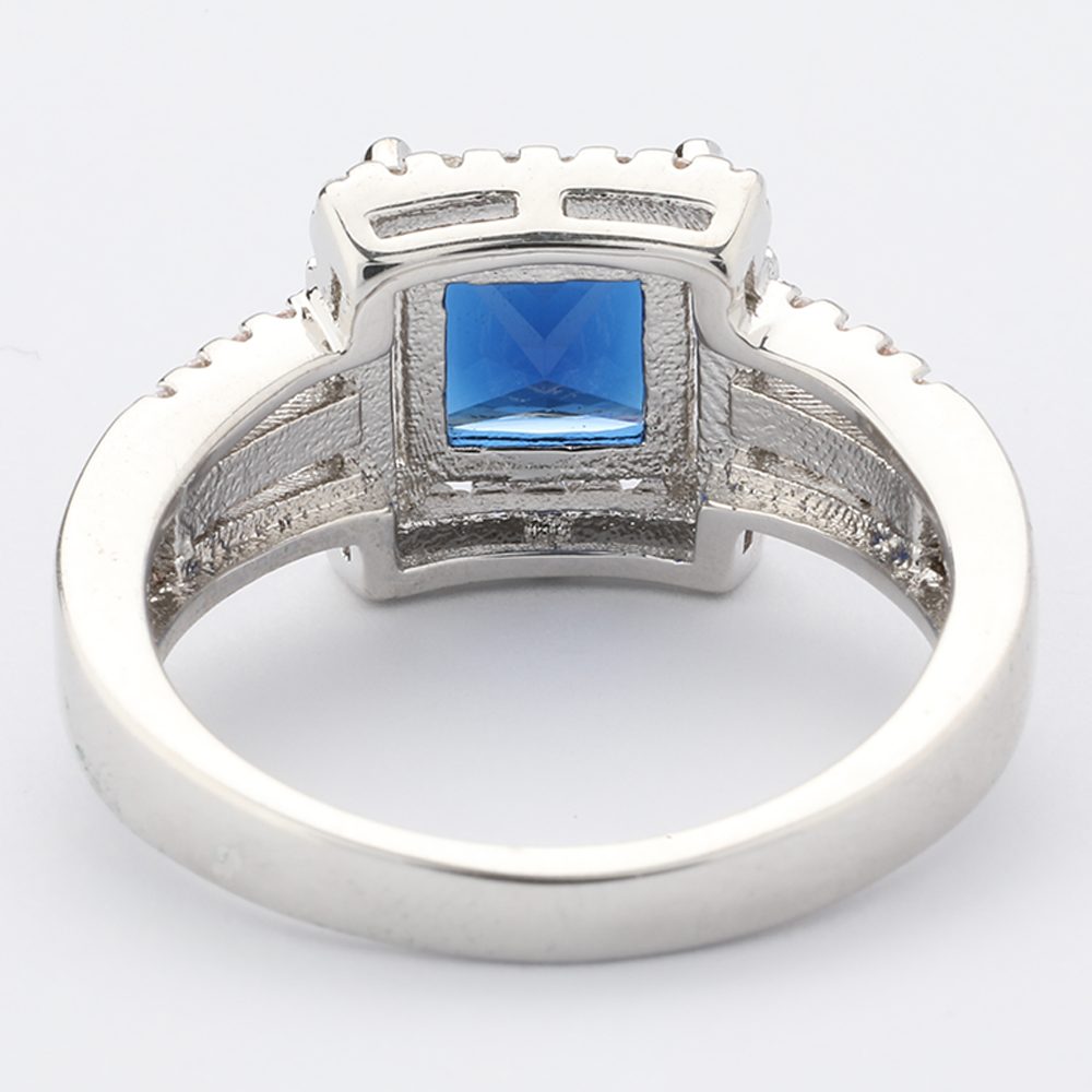Blue Sapphire Jewelry Silver Mens One Stone Ring Designs