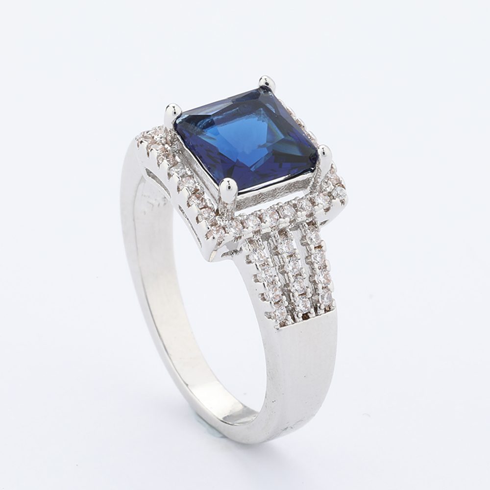 Blue Sapphire Jewelry Silver Mens One Stone Ring Designs