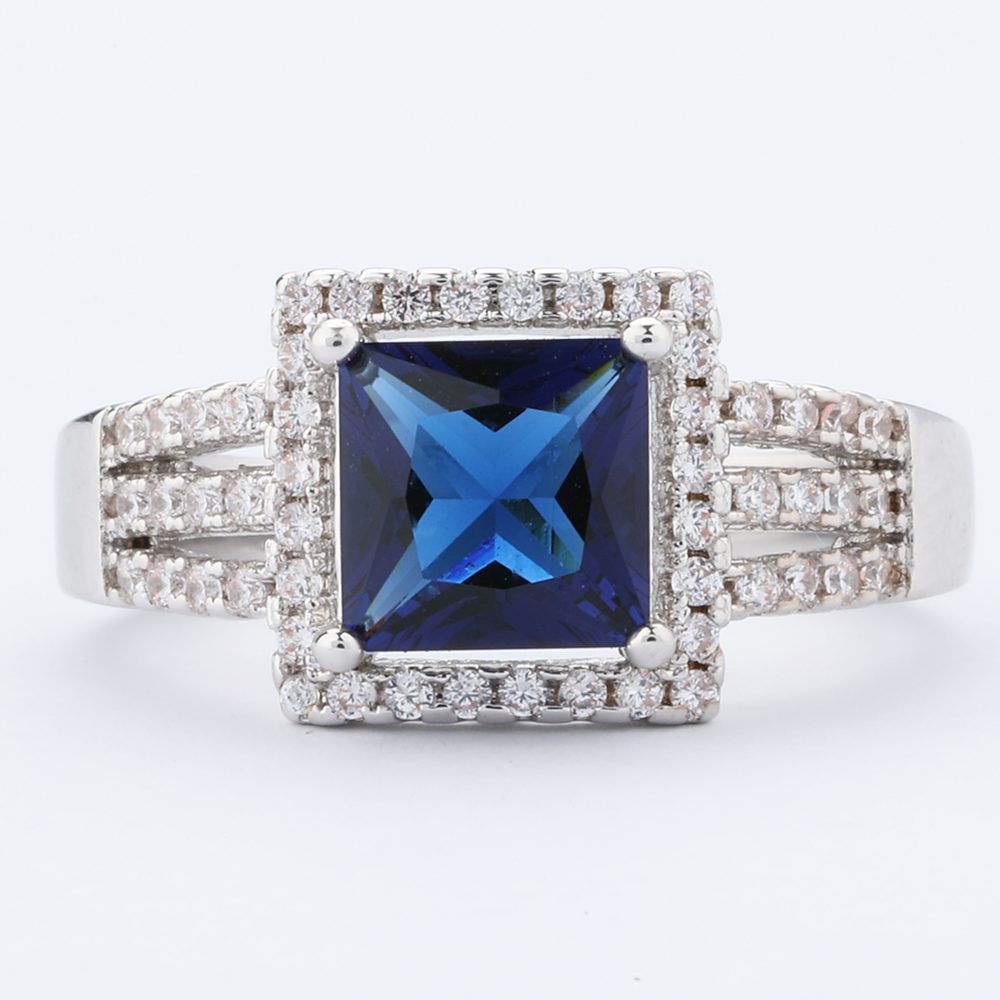 Blue Sapphire Jewelry Silver Mens One Stone Ring Designs