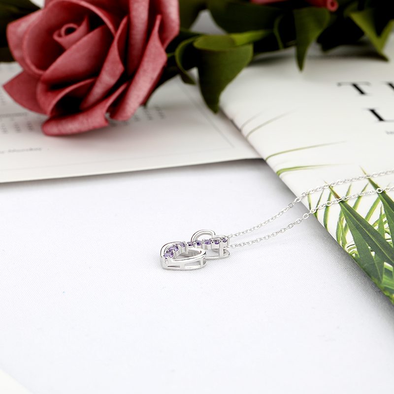Custom Logo Jewelry Fashion Rhodium Necklace Silver Jewelry Manufacturer Heart 925 Sterling Silver 2025 Women