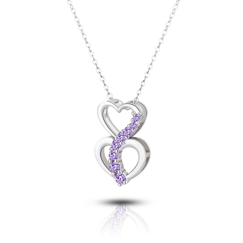 Custom Logo Jewelry Fashion Rhodium Necklace Silver Jewelry Manufacturer Heart 925 Sterling Silver 2025 Women