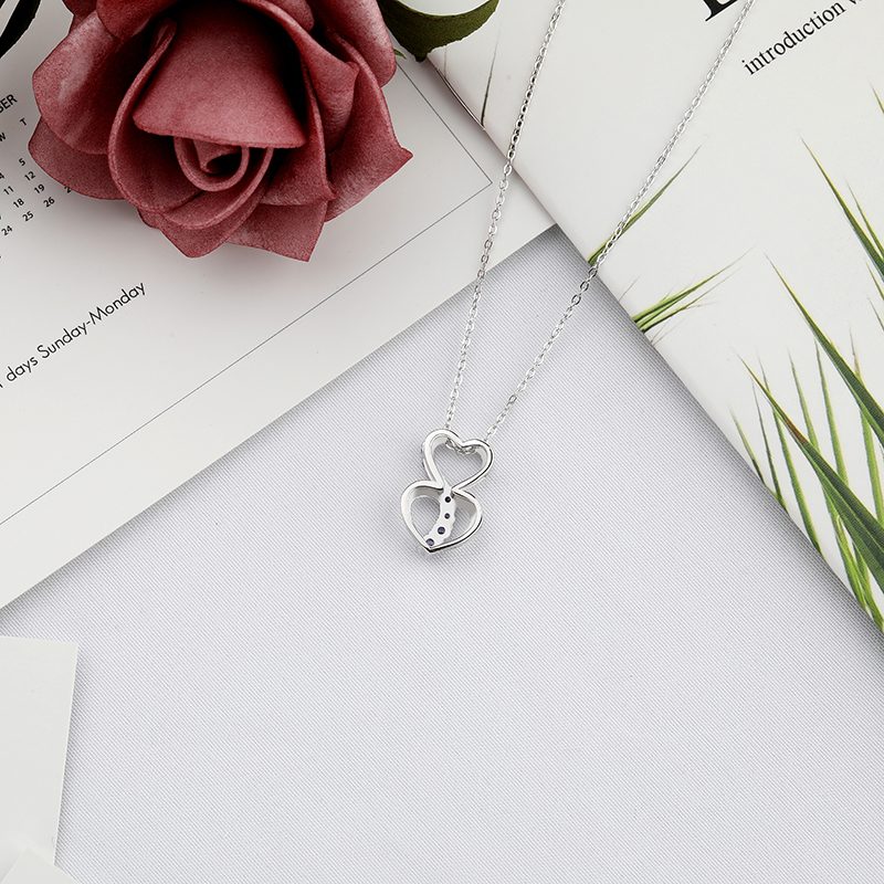 Custom Logo Jewelry Fashion Rhodium Necklace Silver Jewelry Manufacturer Heart 925 Sterling Silver 2025 Women