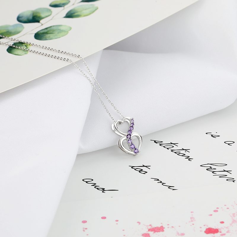 Custom Logo Jewelry Fashion Rhodium Necklace Silver Jewelry Manufacturer Heart 925 Sterling Silver 2025 Women