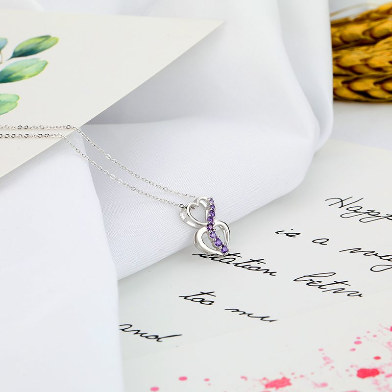 Custom Logo Jewelry Fashion Rhodium Necklace Silver Jewelry Manufacturer Heart 925 Sterling Silver 2025 Women
