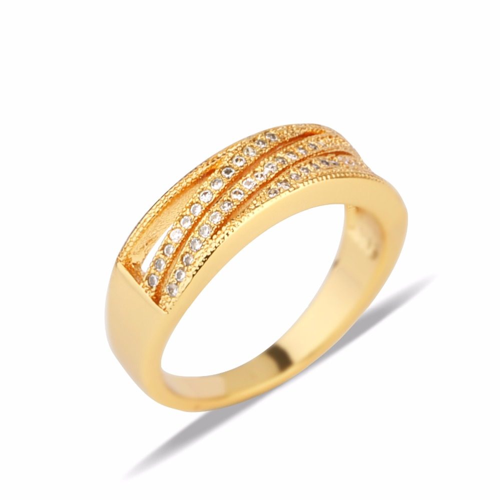 1 Pcs Moq Wholesale on Stock Latest Gold Plated Men's Finger Ring 18K Gold Plated Stainless Steel Jewelry
