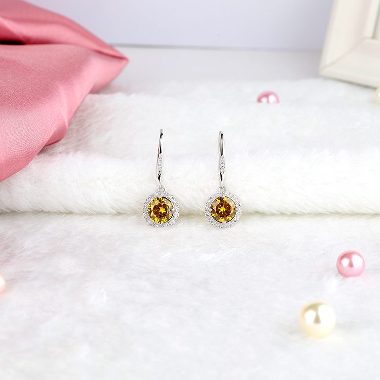 Fashion Sterling Silver 925 Earrings Women Jewelry Cubic Zirconia Drop Earrings