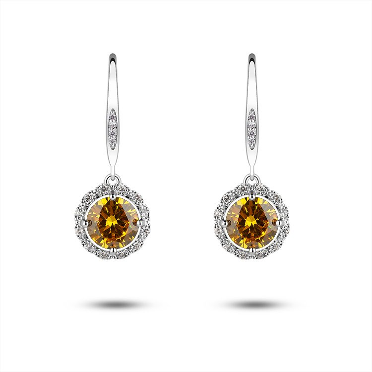 Fashion Sterling Silver 925 Earrings Women Jewelry Cubic Zirconia Drop Earrings