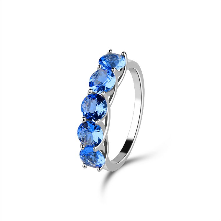 925 Sterling Silver Band Rings 5A Cubic Zirconia Rhodium Plater Rings for Woman
