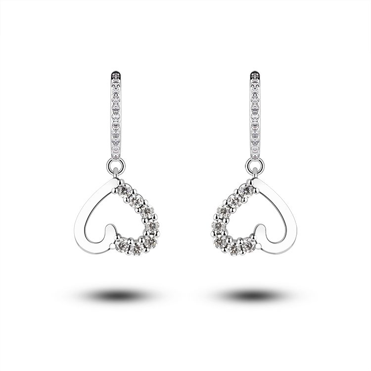 Minimalist Heart Drop Earrings for Women Gold Plated Jewelry 925 Sterling Silver Chic Simple Style Perfect for Everyday Look