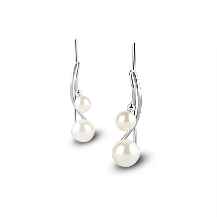 Fashion Jewelry Wholesale 925 Sterling Silver White Shell Pearl Stud Earrings for Women Girls