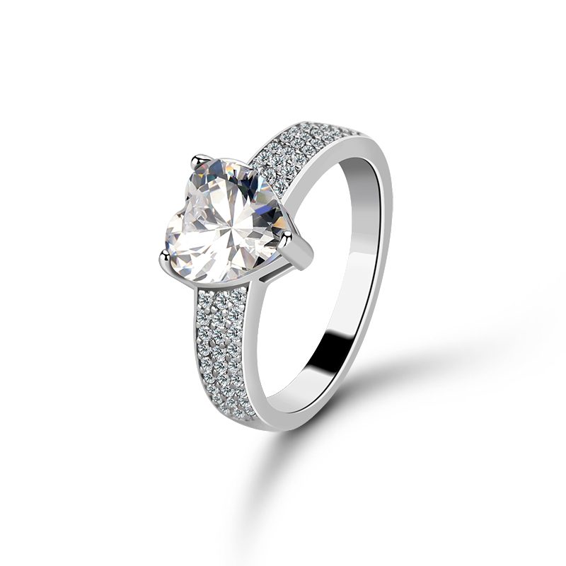 Dainty Heart Shaped Zircon 925 Sterling Silver Rings for Women Ideal for Everyday Wear and Gifting