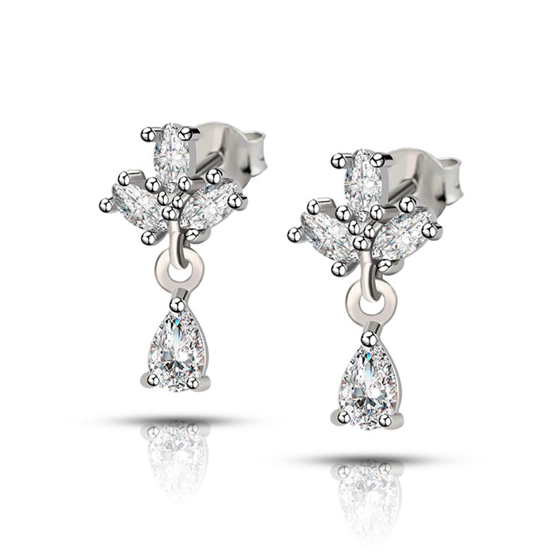 925 Sterling Silver CZ Stud Earrings Fine Jewelry Gift for Women Sparkling Everyday Wear