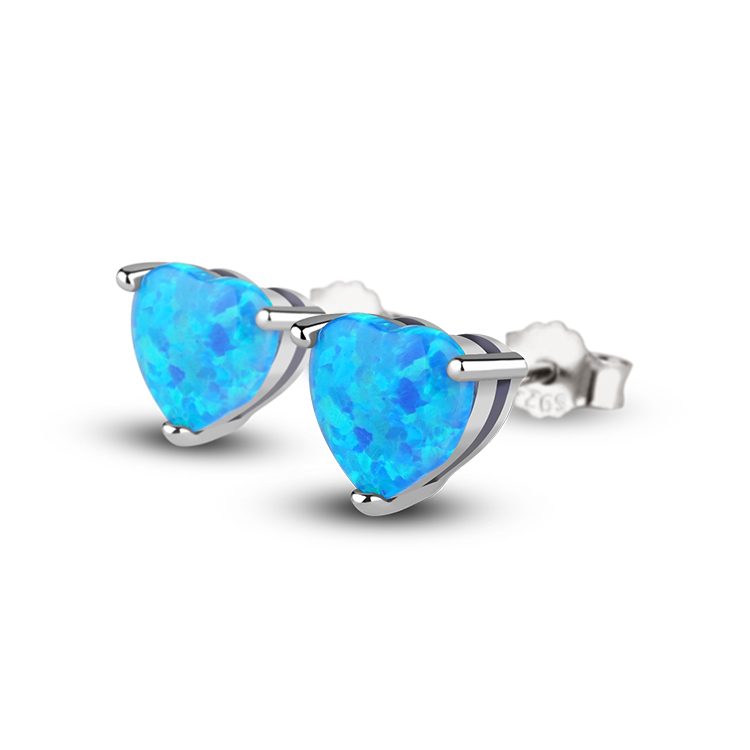 Romantic Heart 925 Silver Earrings for Women Sky Blue Beach Vacation Jewelry Gold Plated Jewelry Gift for Valentine Day