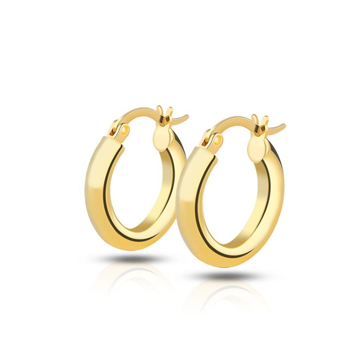 Modern Minimalist Style 925 Sterling Silver Punk Hip Hop Huggies Wave Hoop Earrings for Men Women Gold Ear Jewelry for Weddings