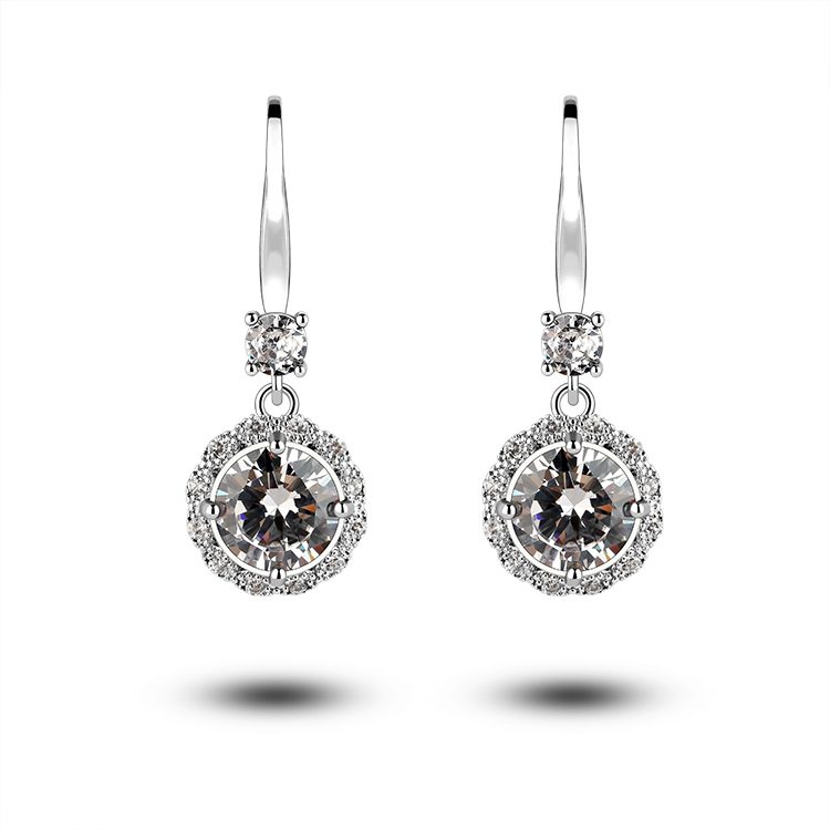 Luxury CZ Dangle Earrings for Women Gold Plated Jewelry Sparkling Statement for Party and Formal Events