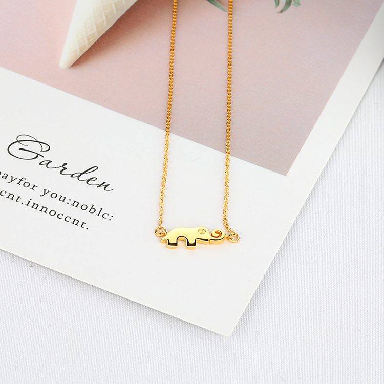 Dainty Elephant Pendant Necklace Women 925 Silver Thin Clavicle Chain Minimalist Jewelry
