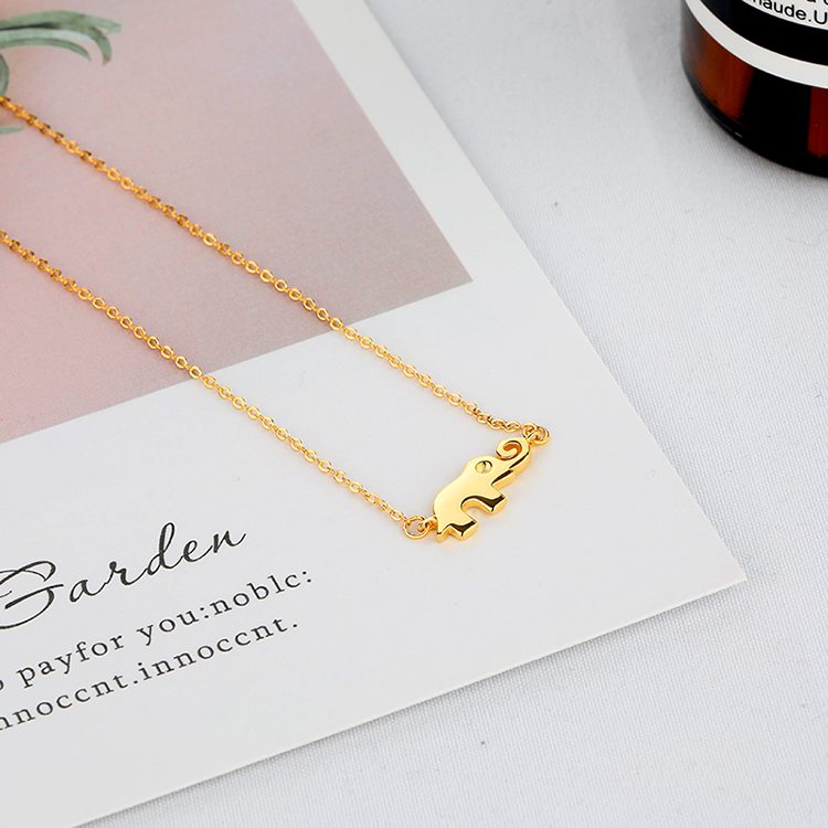 Dainty Elephant Pendant Necklace Women 925 Silver Thin Clavicle Chain Minimalist Jewelry
