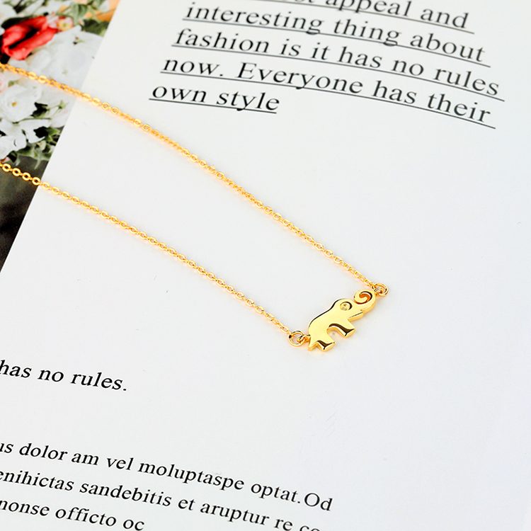 Dainty Elephant Pendant Necklace Women 925 Silver Thin Clavicle Chain Minimalist Jewelry