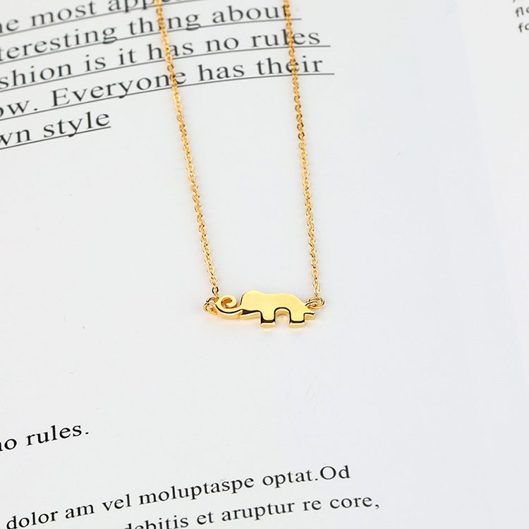 Dainty Elephant Pendant Necklace Women 925 Silver Thin Clavicle Chain Minimalist Jewelry
