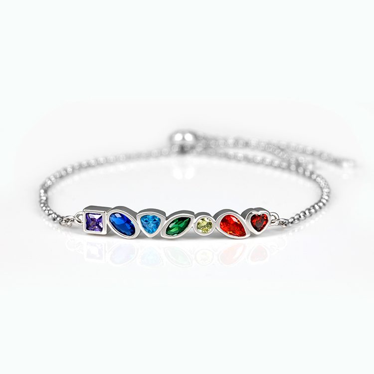 Rhodium Plated 925 Sterling Silver Bracelet with Crystals Luxury Fashion Jewelry for Women Elegant Gift