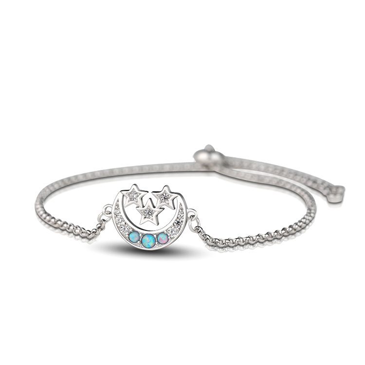 Adjustable Moon and Star Couple Distance Bracelet for Men Women Matching Friendship Romantic Gift Anniversary Valentine