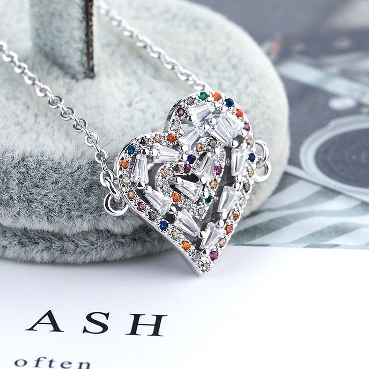 925 Sterling Silver LOVE Heart Colorful Zircon Bracelet for Women Symbolic Eternal Love Dainty Jewelry Gift