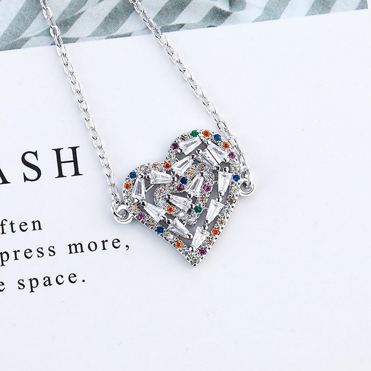 925 Sterling Silver LOVE Heart Colorful Zircon Bracelet for Women Symbolic Eternal Love Dainty Jewelry Gift