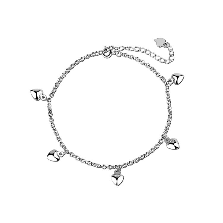 Popular 925 Sterling Silver Charm Bracelet for Women with Heart Shape Valentines Gift Wholesale OEM ODM Factory Direct
