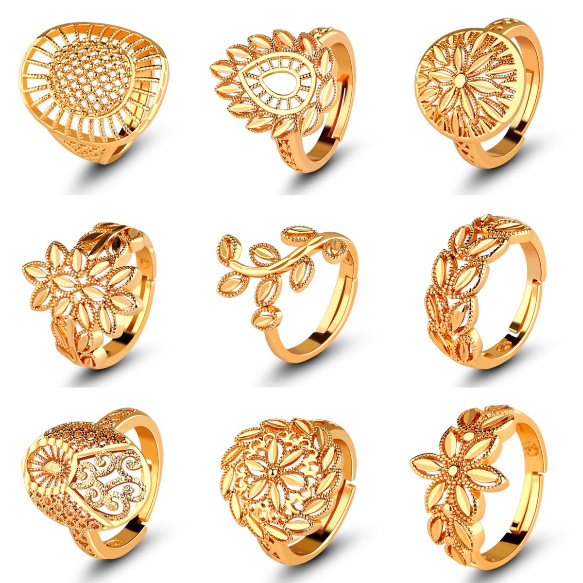 14k 18k Gold Plated Brass 925 Silver Ring for Men's and Women's Leaf Geometric Rings Stackable Wholesale Custom logo OEM ODM