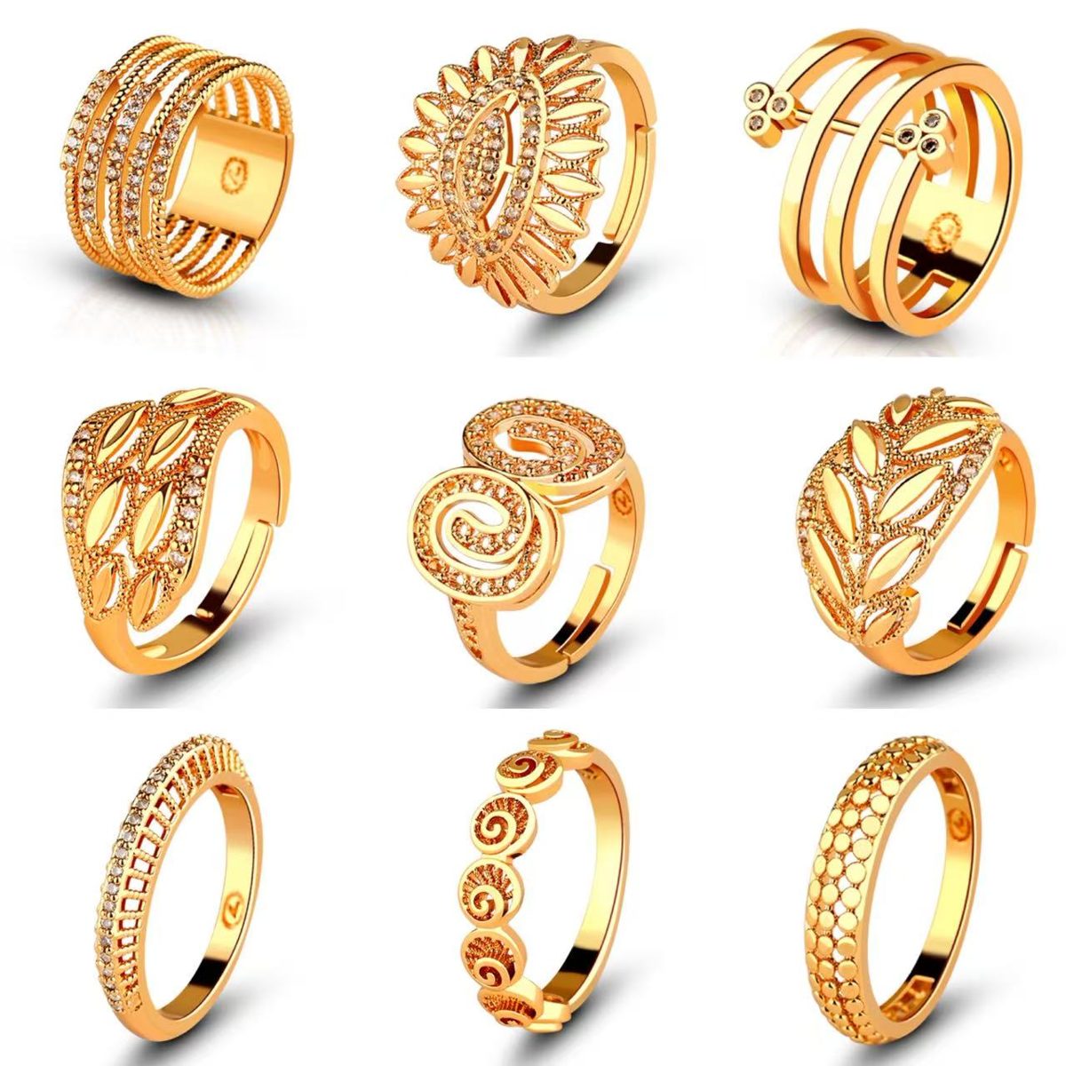 Popular 18k Gold Plated Zircon Ring for Women 925 Silver Complex Design Perfect for Gift Shops Wholesale OEM ODM