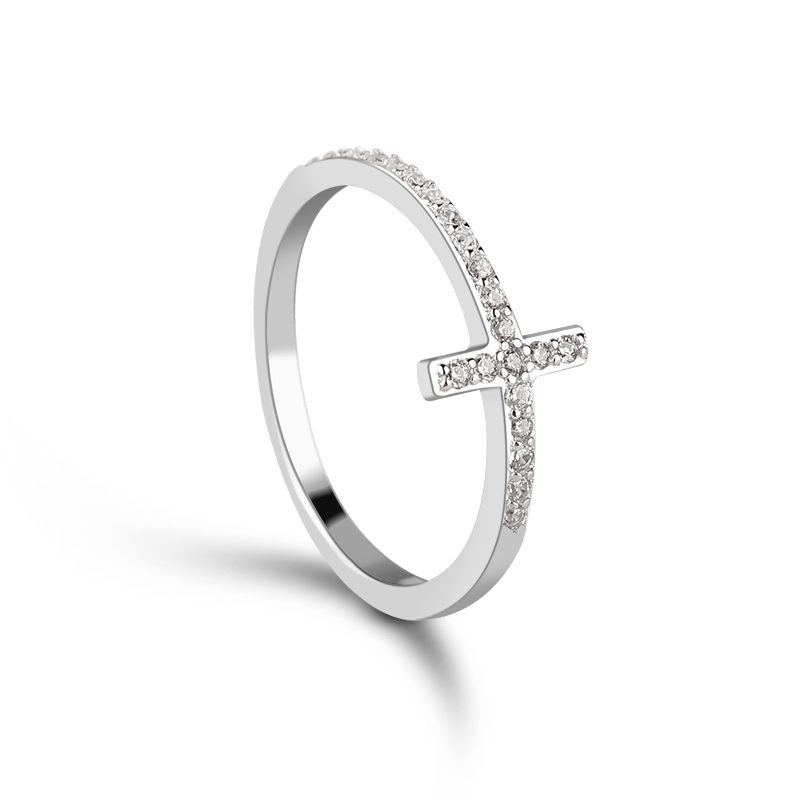 Trendy 925 Sterling Silver Cross Stackable Rings for Women Minimalist Design Gift for Birthday Graduation Wholesale OEM ODM