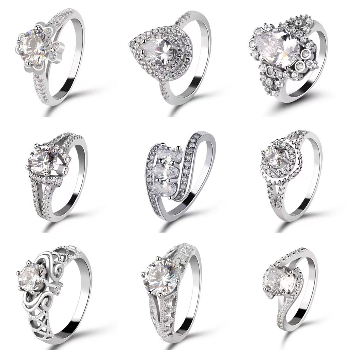 Clear Zircon Statement Ring in S925 Silver Light-Catching Brilliance for Fashion Workwear and Special Occasions