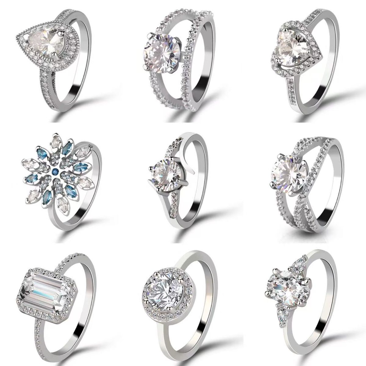 Classic Clear Zircon Band Ring with Pav&eacute; Details Ideal for Stacking Daily Outfits and Fashion Jewelry Wholesalers