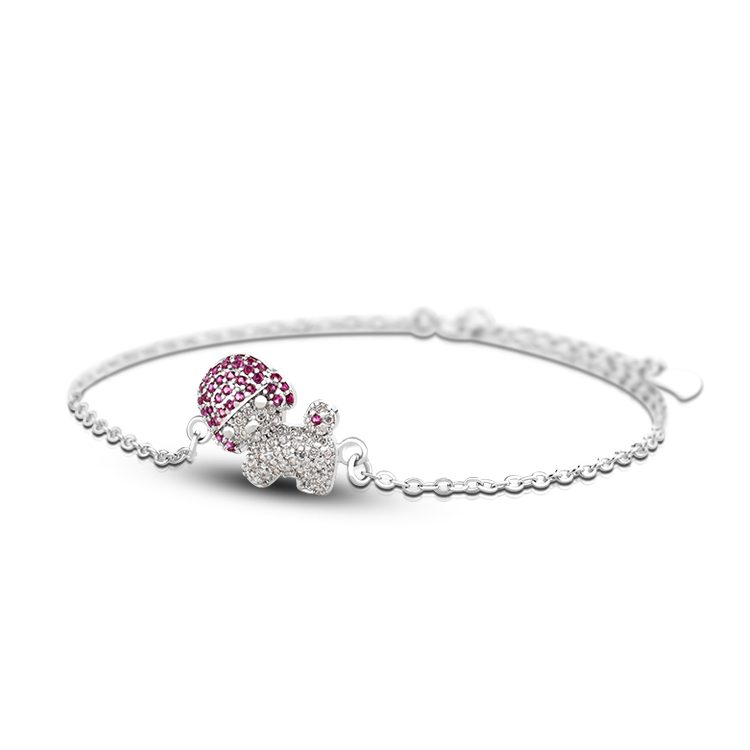 925 Sterling Silver English Model Fine Chain & Link Bracelets Rhodium Gold Plated With Zircon Elegant Stylish Accessories
