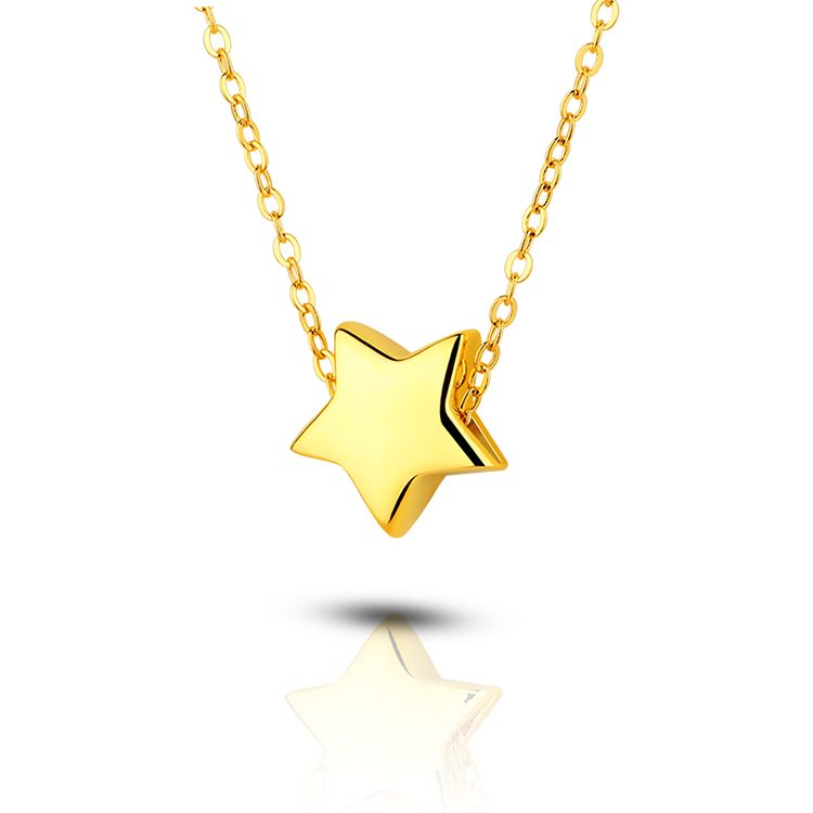 High Quality Elegant 18k 24k Star Pendant Necklace for Women Handmade 925 Sliver Jewelry