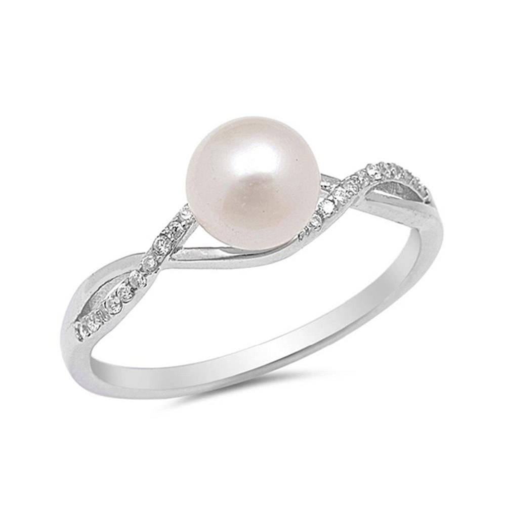 Custom Minimalistic Sterling Silver Rings 925 Silver Pearl Ring