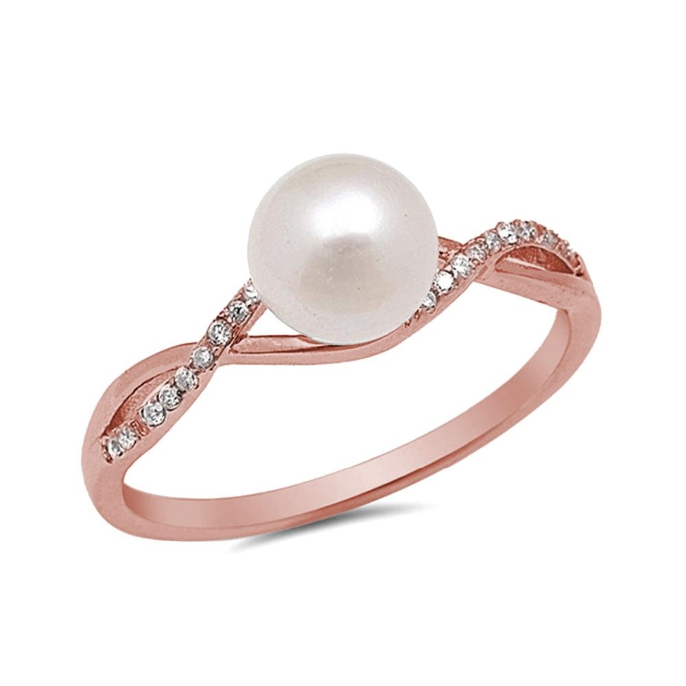 Custom Minimalistic Sterling Silver Rings 925 Silver Pearl Ring