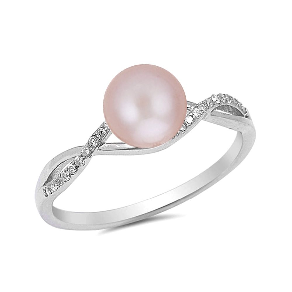 Custom Minimalistic Sterling Silver Rings 925 Silver Pearl Ring