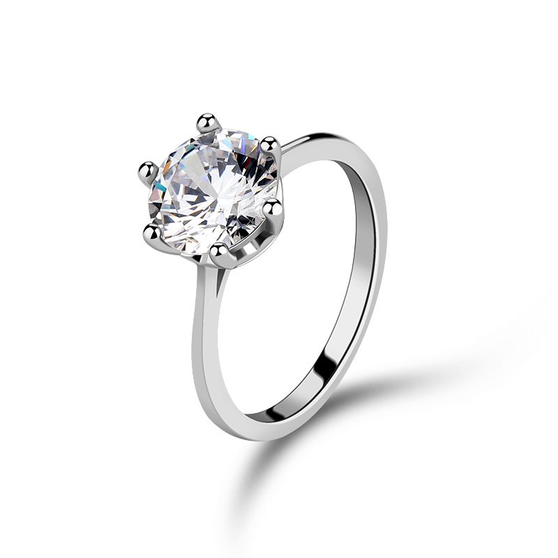 Mascot Wholesale 2025 Zircon Engagement Diamond in Woman Ring 925 Sterling Silver Jewellery