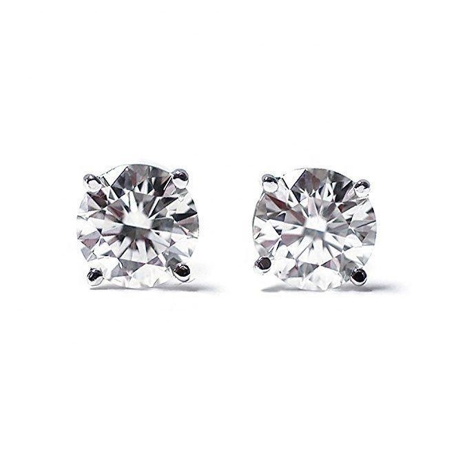 Fashion Solid 925 Sterling Silver Cubic Zircon Cz Diamond Stud Earrings for Women