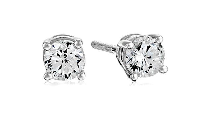 Fashion Solid 925 Sterling Silver Cubic Zircon Cz Diamond Stud Earrings for Women