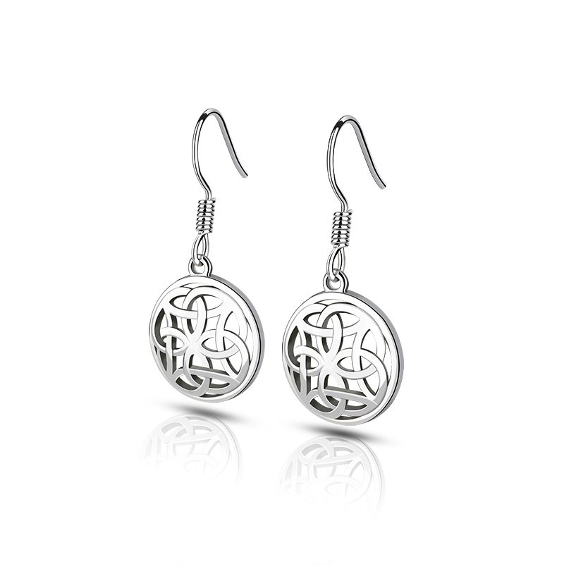 Mascot 925 Silver Snow Flower Earrings Silver Circle Drop Earrings for Fashion Jewelry