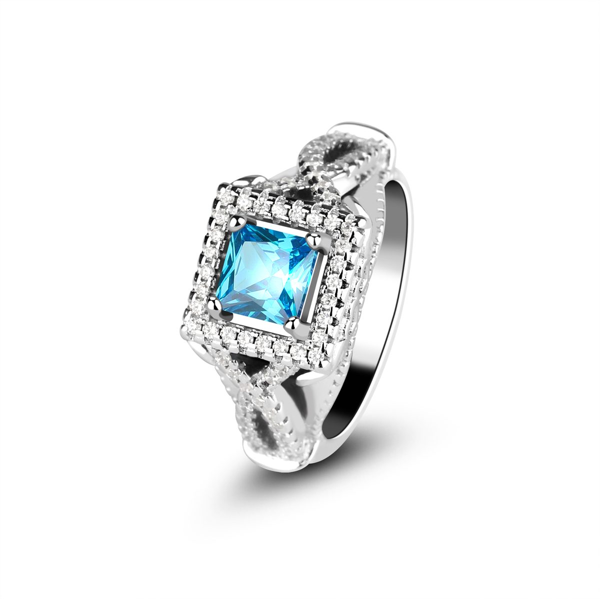 Mascot ODM&OEM S925 Silver Jewelry Cubic Zircon Engagement Ring
