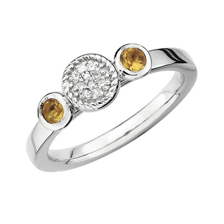 Custom Sapphire and Zirconia Silver Ring Sterling Silver Moissanite Rings