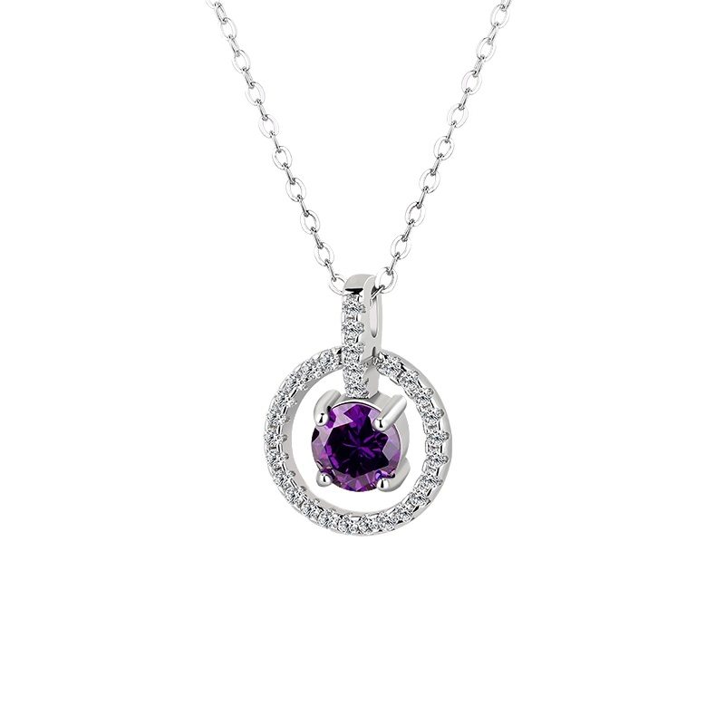 Trendy Customized 925 Sterling Silver Women Cubic Zirconia Pendant Necklace